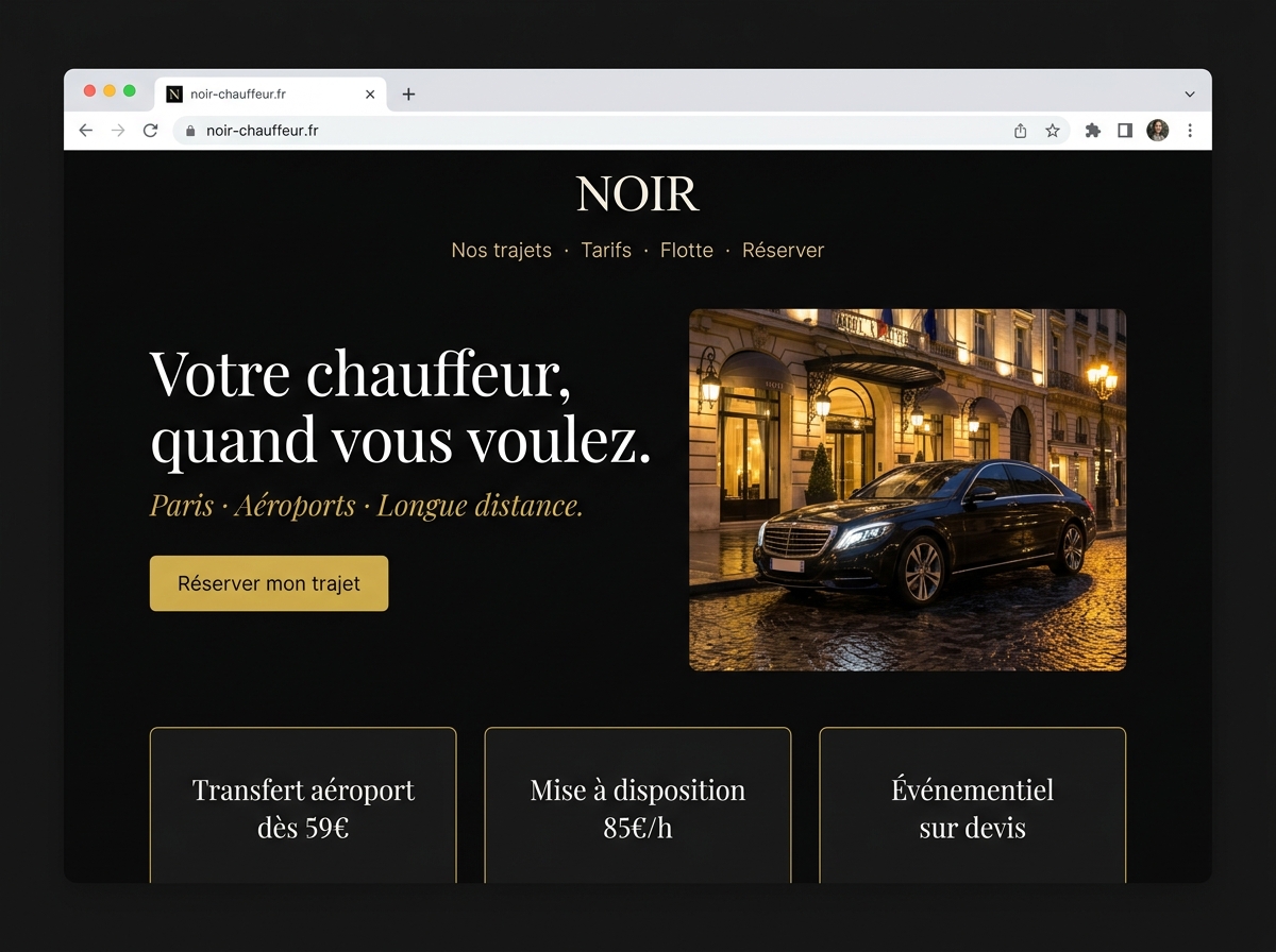 Modèle de site service VTC premium